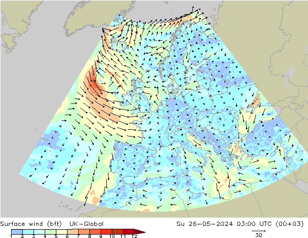 Bodenwind (bft) UK-Global So 26.05.2024 03 UTC
