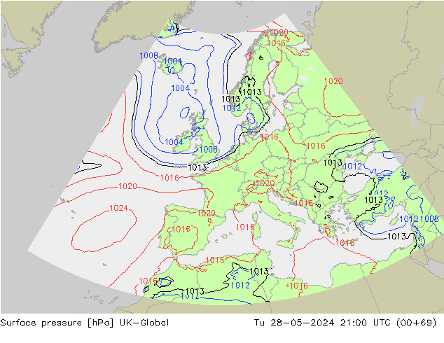 Luchtdruk (Grond) UK-Global di 28.05.2024 21 UTC
