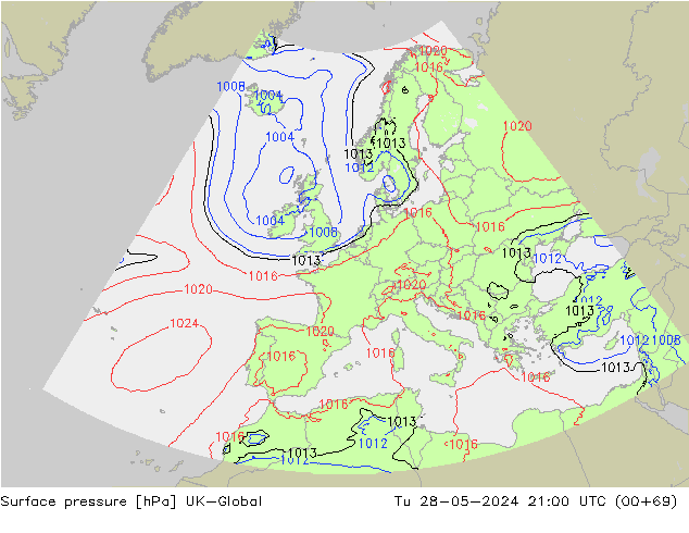 Yer basıncı UK-Global Sa 28.05.2024 21 UTC