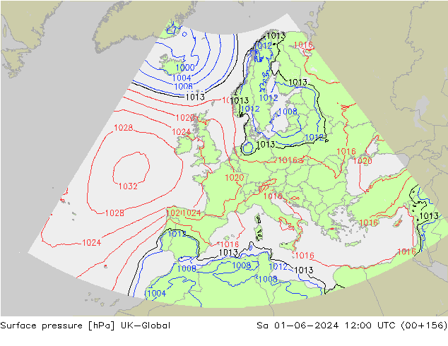 pression de l'air UK-Global sam 01.06.2024 12 UTC