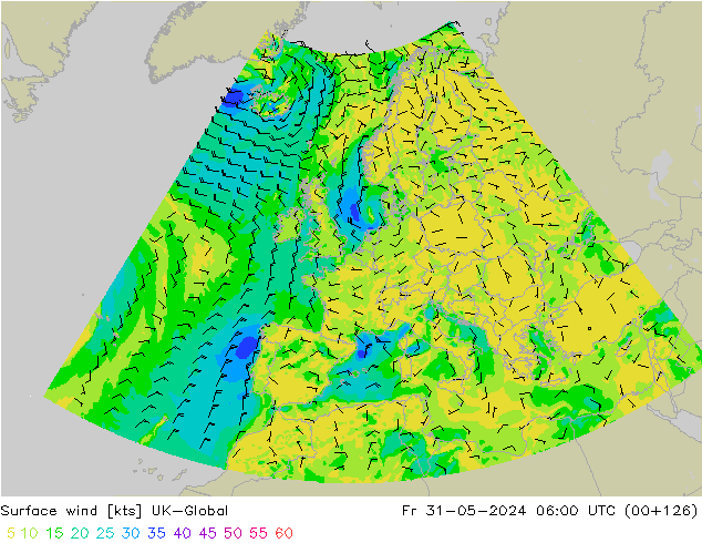 Wind 10 m UK-Global vr 31.05.2024 06 UTC