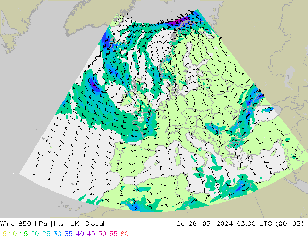  850 hPa UK-Global  26.05.2024 03 UTC