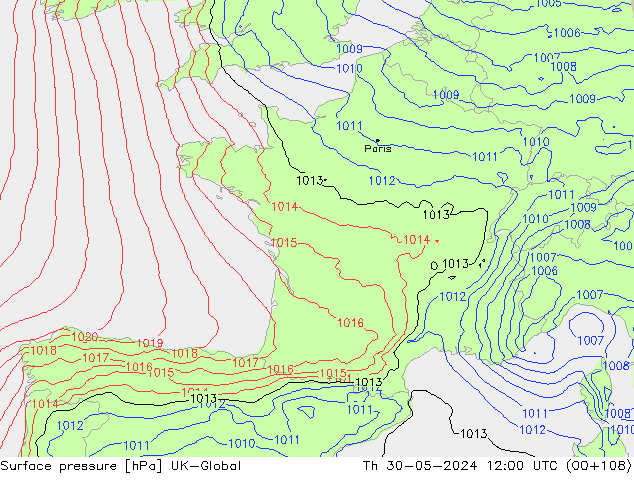 Luchtdruk (Grond) UK-Global do 30.05.2024 12 UTC