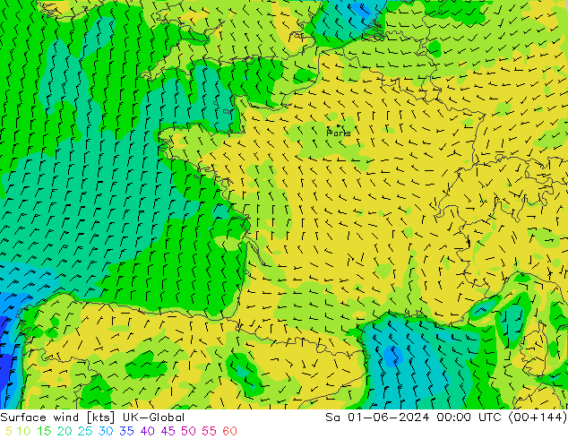 Surface wind UK-Global Sa 01.06.2024 00 UTC