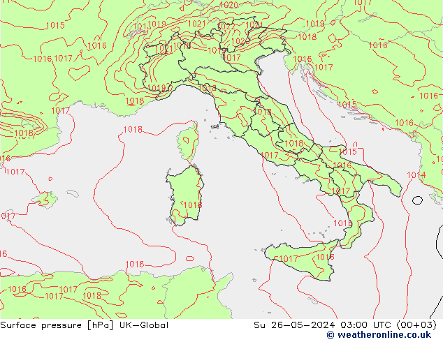 Yer basıncı UK-Global Paz 26.05.2024 03 UTC