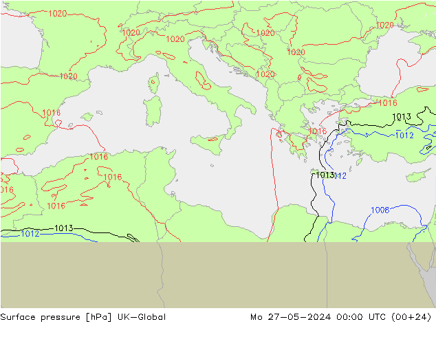 Yer basıncı UK-Global Pzt 27.05.2024 00 UTC