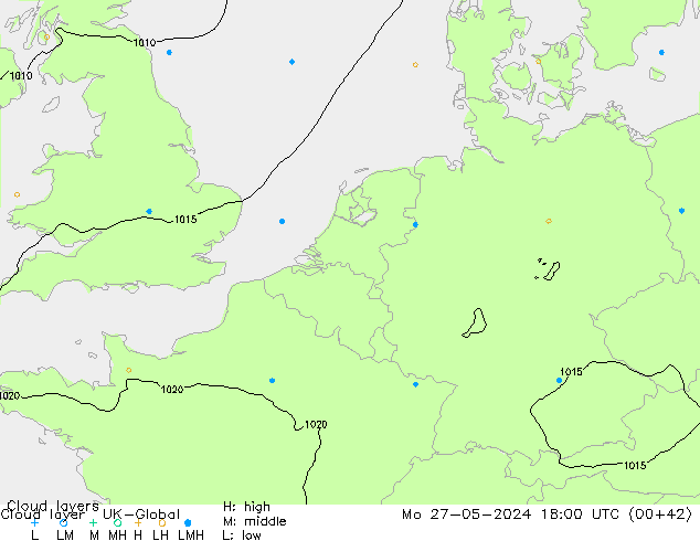 Cloud layer UK-Global lun 27.05.2024 18 UTC