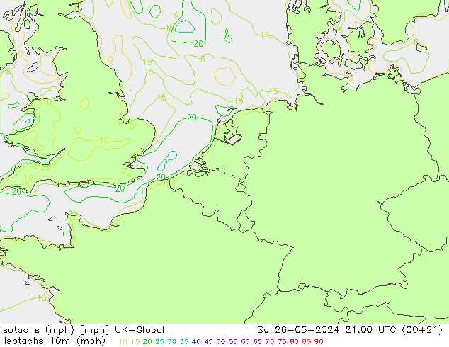 Isotachs (mph) UK-Global Su 26.05.2024 21 UTC