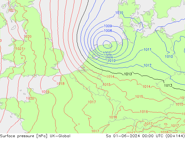приземное давление UK-Global сб 01.06.2024 00 UTC