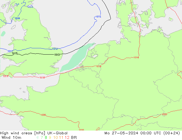 High wind areas UK-Global пн 27.05.2024 00 UTC