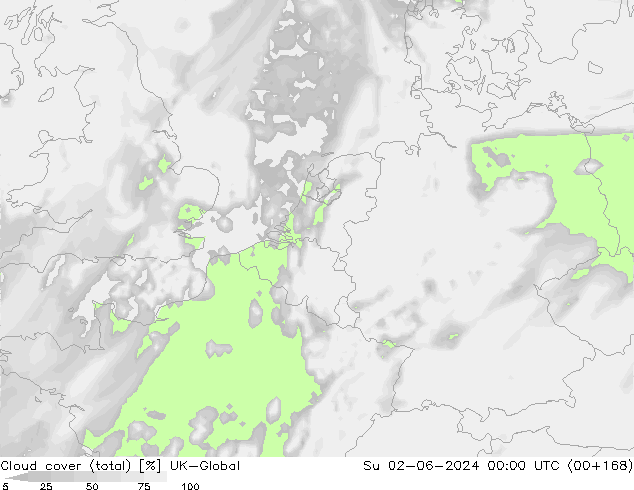 Wolken (gesamt) UK-Global So 02.06.2024 00 UTC