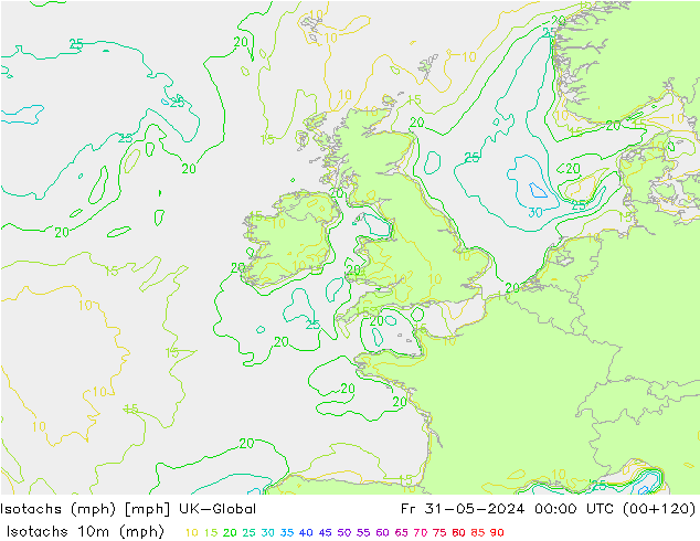 Isotachs (mph) UK-Global Sex 31.05.2024 00 UTC