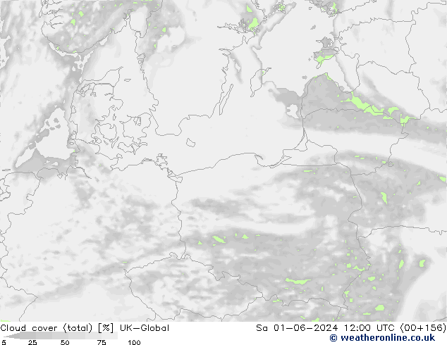 Cloud cover (total) UK-Global Sa 01.06.2024 12 UTC