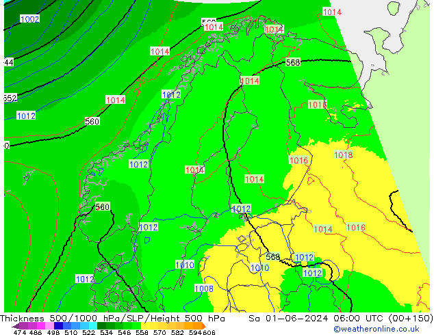 Thck 500-1000hPa UK-Global so. 01.06.2024 06 UTC