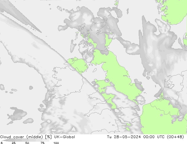 Wolken (mittel) UK-Global Di 28.05.2024 00 UTC