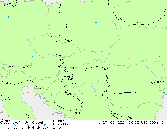 Cloud layer UK-Global Mo 27.05.2024 00 UTC