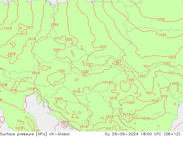 pression de l'air UK-Global dim 26.05.2024 18 UTC