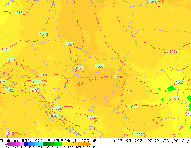 Thck 850-1000 hPa UK-Global Po 27.05.2024 03 UTC