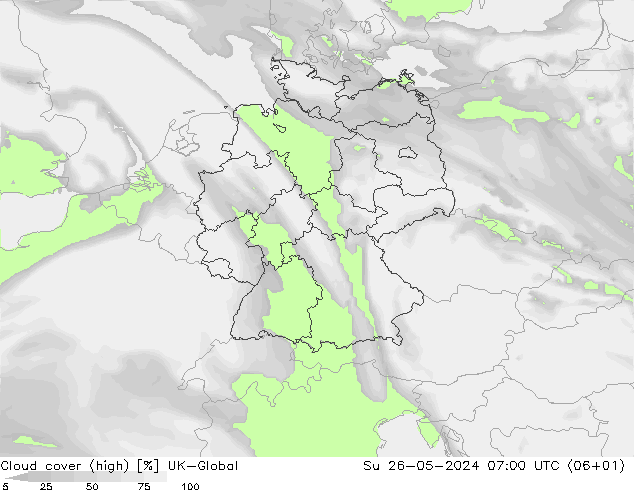 Bewolking (Hoog) UK-Global zo 26.05.2024 07 UTC
