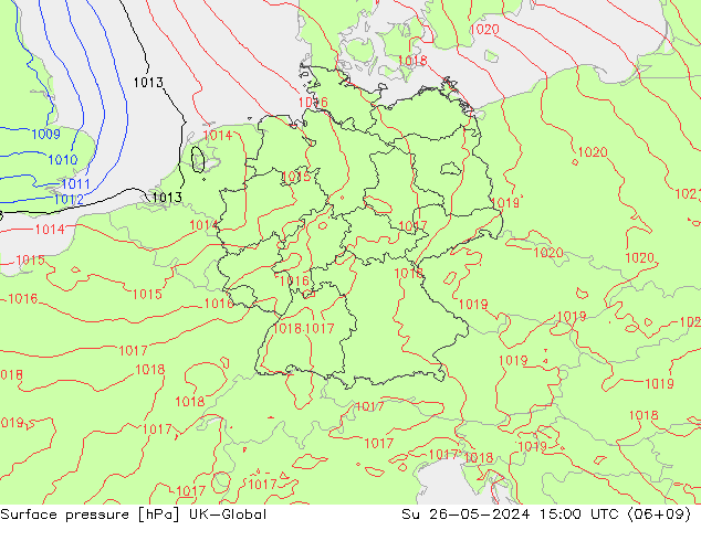 pressão do solo UK-Global Dom 26.05.2024 15 UTC