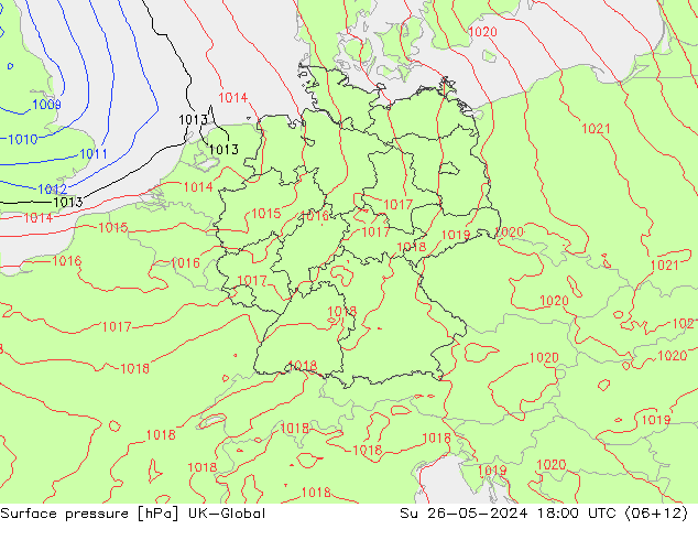 Luchtdruk (Grond) UK-Global zo 26.05.2024 18 UTC