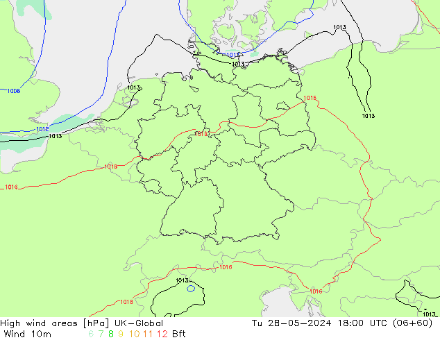 High wind areas UK-Global Tu 28.05.2024 18 UTC