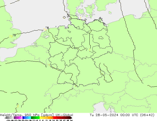 Height/Temp. 950 hPa UK-Global Ter 28.05.2024 00 UTC