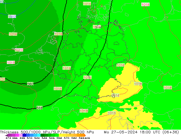 Thck 500-1000hPa UK-Global  27.05.2024 18 UTC