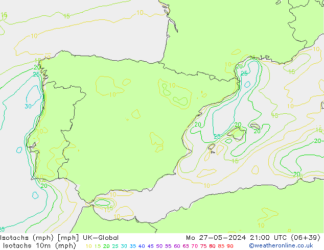 Isotachs (mph) UK-Global  27.05.2024 21 UTC