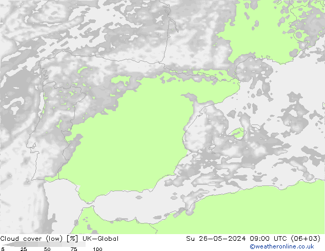 zachmurzenie (niskie) UK-Global nie. 26.05.2024 09 UTC