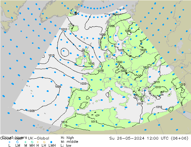 Cloud layer UK-Global Dom 26.05.2024 12 UTC