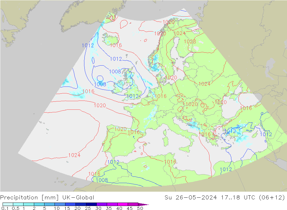 Niederschlag UK-Global So 26.05.2024 18 UTC