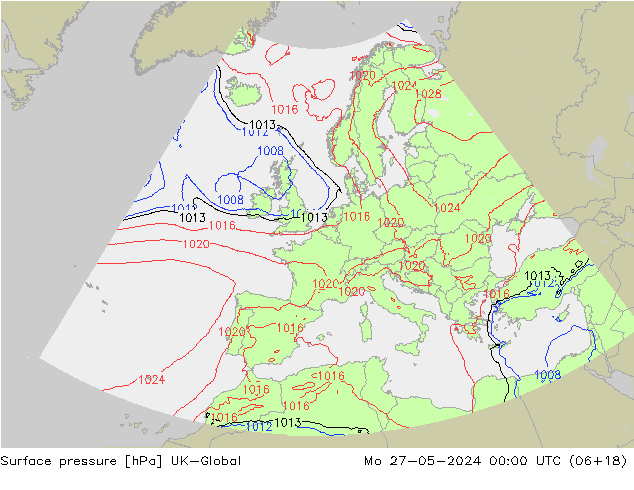 приземное давление UK-Global пн 27.05.2024 00 UTC
