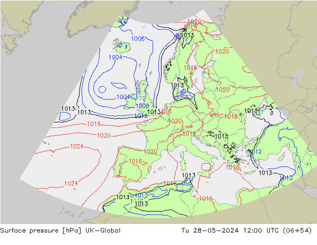 pressão do solo UK-Global Ter 28.05.2024 12 UTC