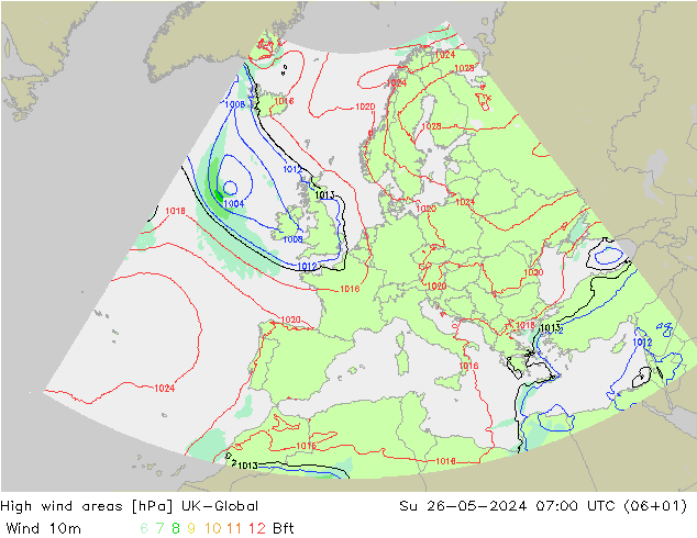 High wind areas UK-Global  26.05.2024 07 UTC