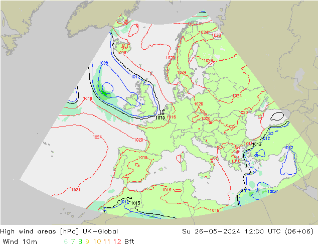 yüksek rüzgarlı alanlar UK-Global Paz 26.05.2024 12 UTC