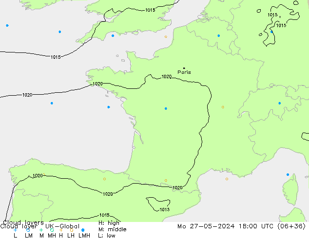 Cloud layer UK-Global Pzt 27.05.2024 18 UTC