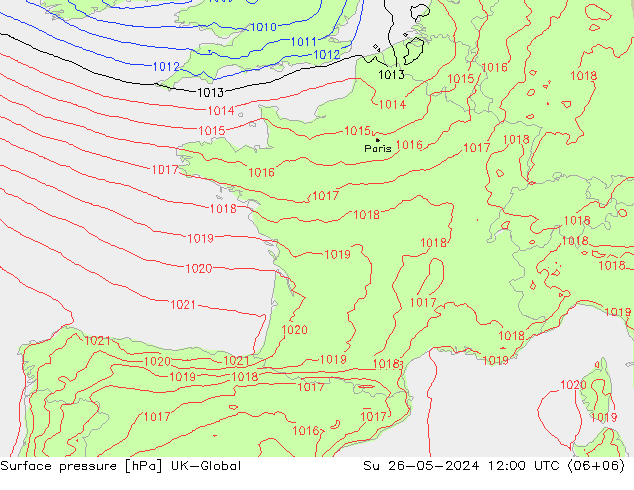 приземное давление UK-Global Вс 26.05.2024 12 UTC