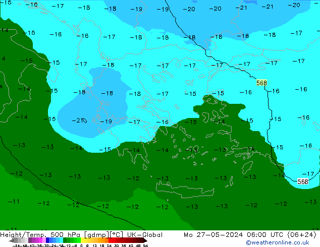 Yükseklik/Sıc. 500 hPa UK-Global Pzt 27.05.2024 06 UTC