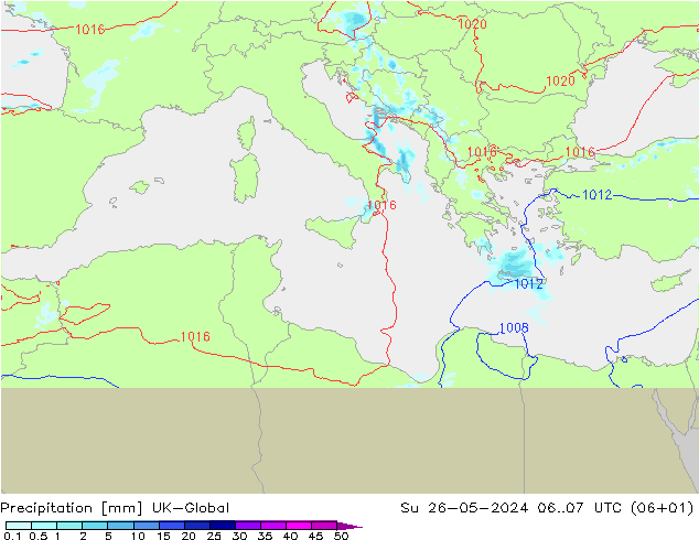 Precipitation UK-Global Su 26.05.2024 07 UTC