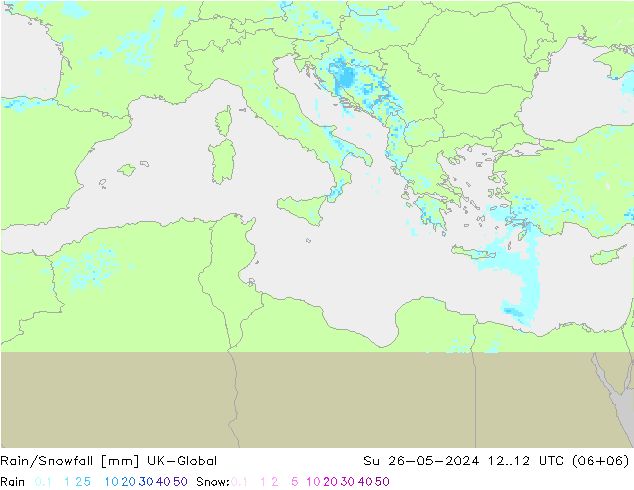 Rain/Snowfall UK-Global dim 26.05.2024 12 UTC