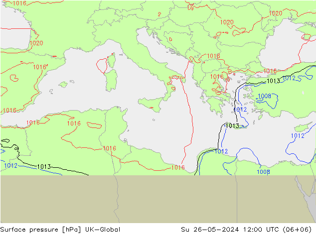 Yer basıncı UK-Global Paz 26.05.2024 12 UTC