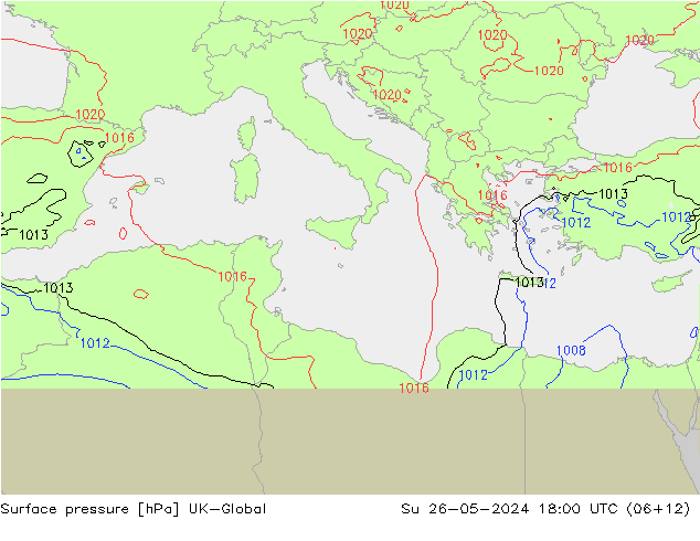 pression de l'air UK-Global dim 26.05.2024 18 UTC