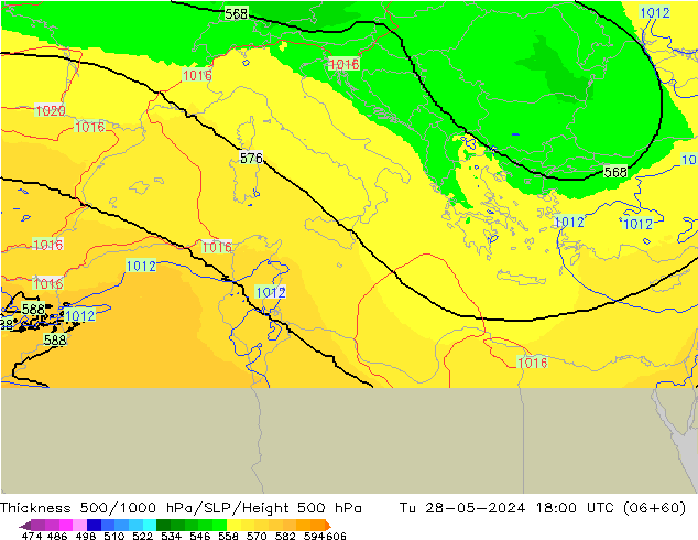 Thck 500-1000hPa UK-Global Tu 28.05.2024 18 UTC