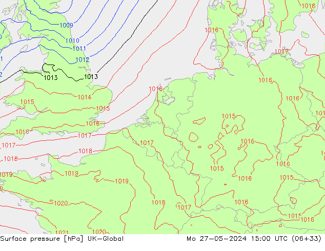 приземное давление UK-Global пн 27.05.2024 15 UTC