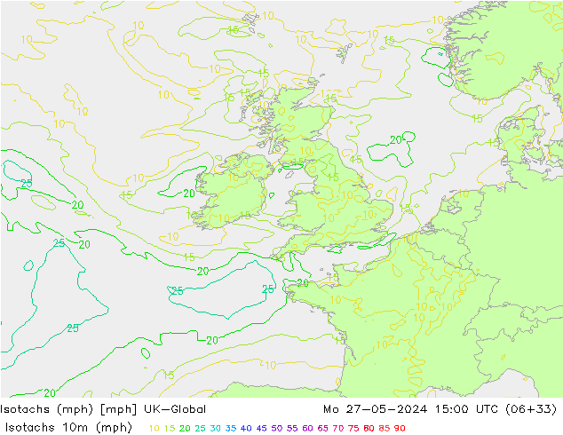 Eşrüzgar Hızları mph UK-Global Pzt 27.05.2024 15 UTC