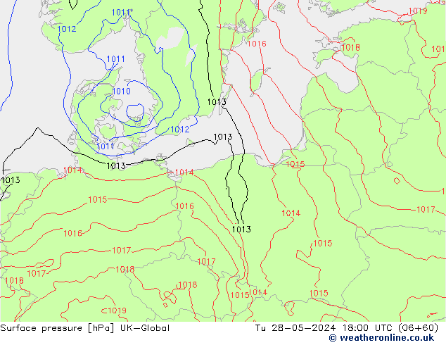 Yer basıncı UK-Global Sa 28.05.2024 18 UTC
