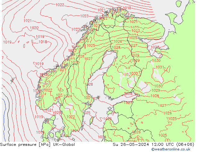 pressão do solo UK-Global Dom 26.05.2024 12 UTC