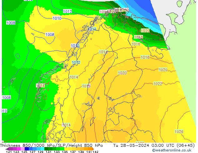 Thck 850-1000 hPa UK-Global Ter 28.05.2024 03 UTC