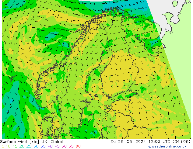 ветер 10 m UK-Global Вс 26.05.2024 12 UTC